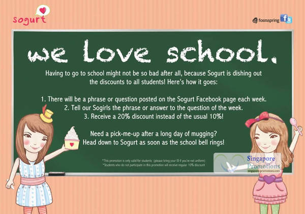 Featured image for (EXPIRED) Sogurt 20% Off Student Promotion 11 – 15 Jun 2012