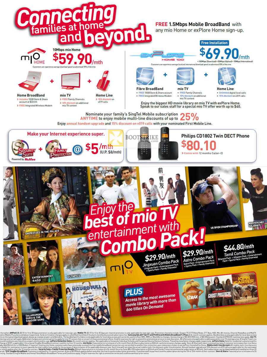 TV Mio TV, Mio Home, Explore Home 100, Philips CD1802 Dect Phone, Combo Pack