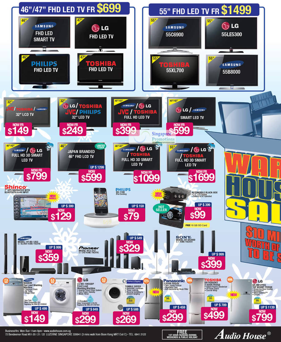 Warehouse Sale LED TVs, Toshiba, JVC, Panasonic, LG, Samsung, Pioneer, Sony, Philips