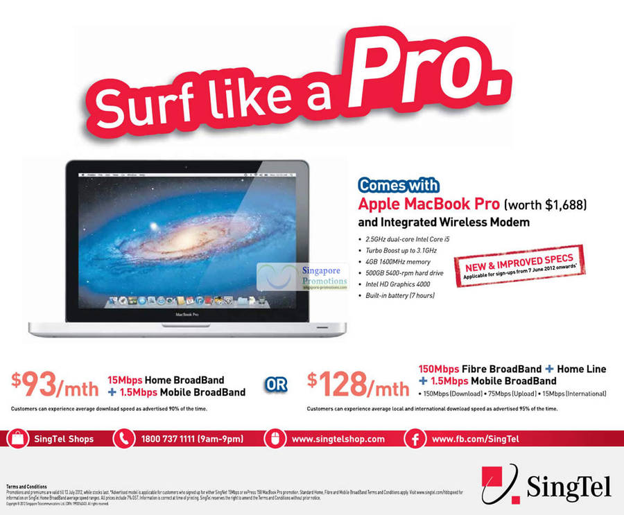 15Mbps Broadband Free Apple MacBook Pro, Mobile Broadband