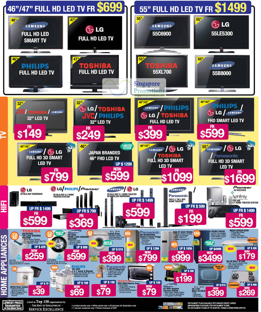 7 Jul LED TVs, Washers, Fridges, Samsung, LG, Philips, Pioneer, Elba, Toshiba, Supor