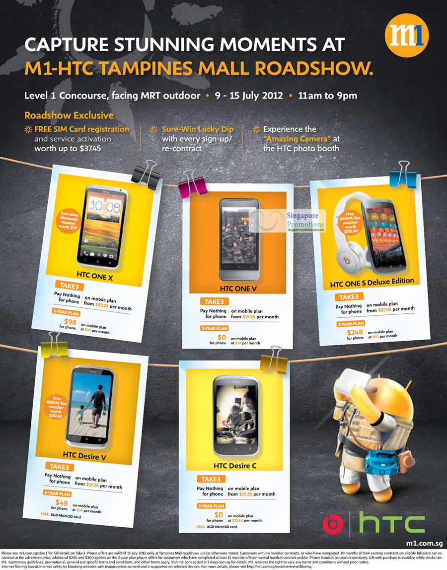 9 Jul Tampines Mall Roadshow HTC One X, V, S, Desire C, Desire V