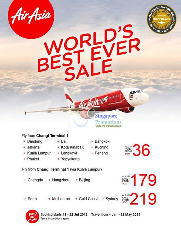 Featured image for (EXPIRED) Air Asia World’s Best Ever Air Fares Sale 16 – 22 Jul 2012