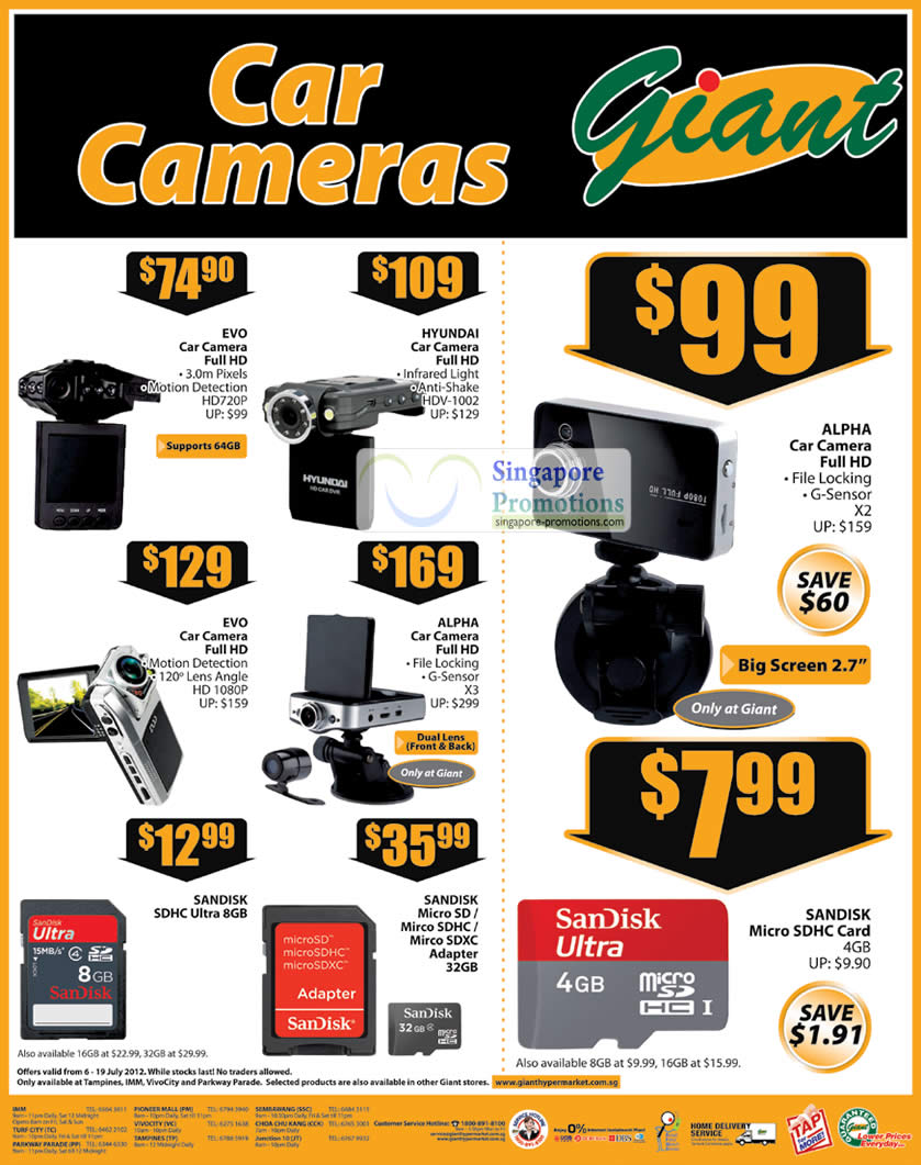 Featured image for Giant Hypermarket Car Cameras & Baby Milk Powder Offers 6 - 19 Jul 2012