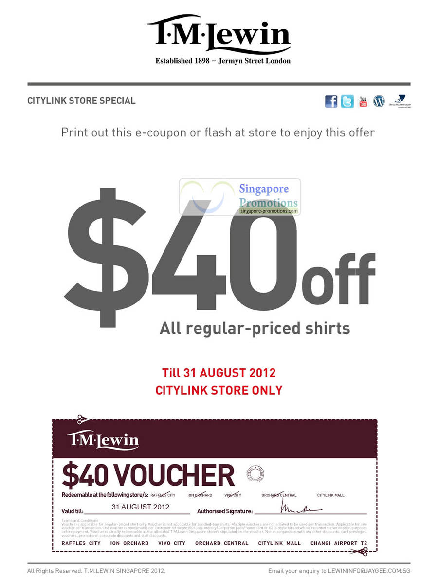 Citylink Store 40 Dollar Off Shirts Coupon