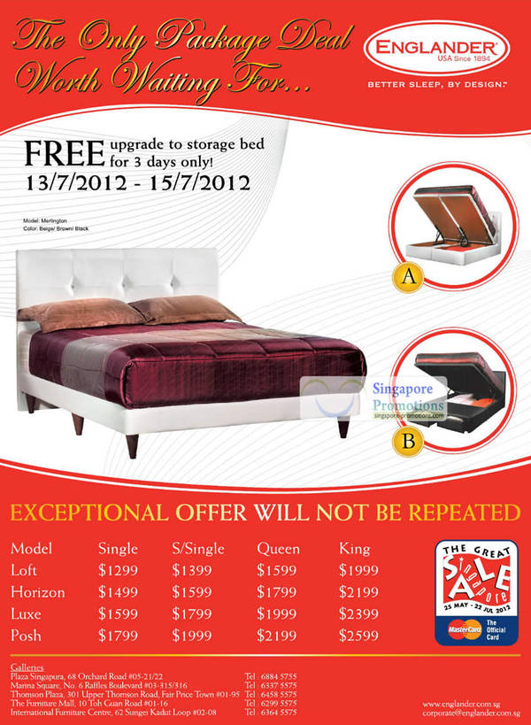 Featured image for Englander Mattresses With Free Storage Bed Offers 13 Jul 2012