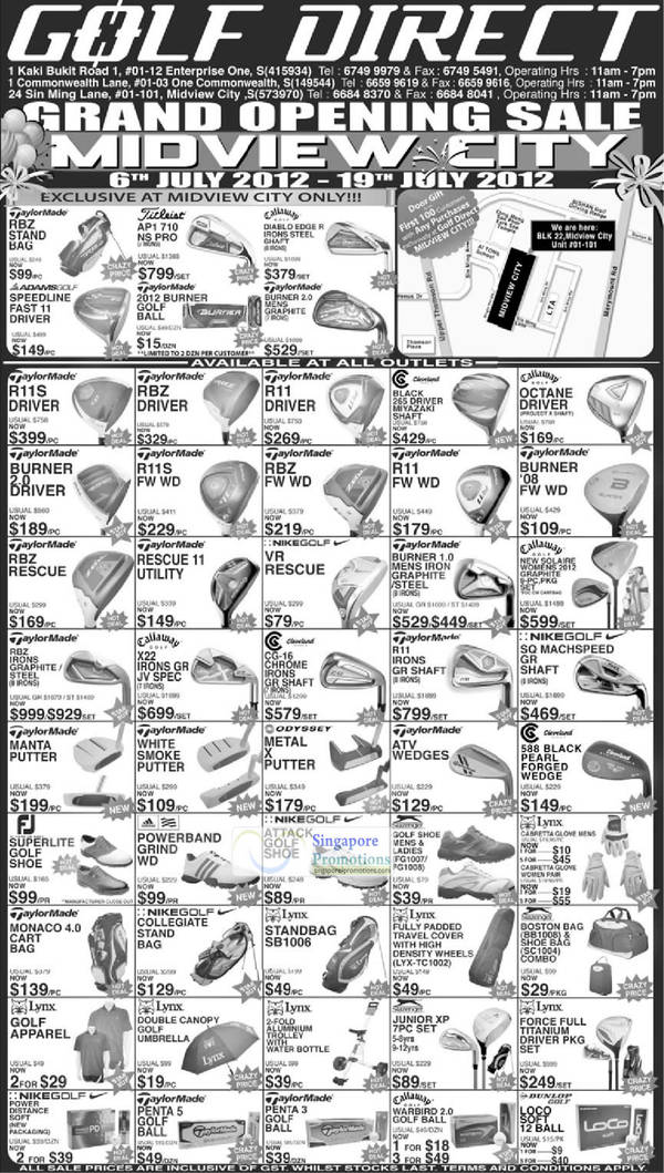 Featured image for Golf Direct Midview City Grand Opening Sale 6 – 19 Jul 2012