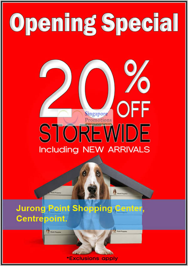 Featured image for Hush Puppies Footwear 20% Off Storewide @ Jurong Point & Centrepoint 31 Jul 2012
