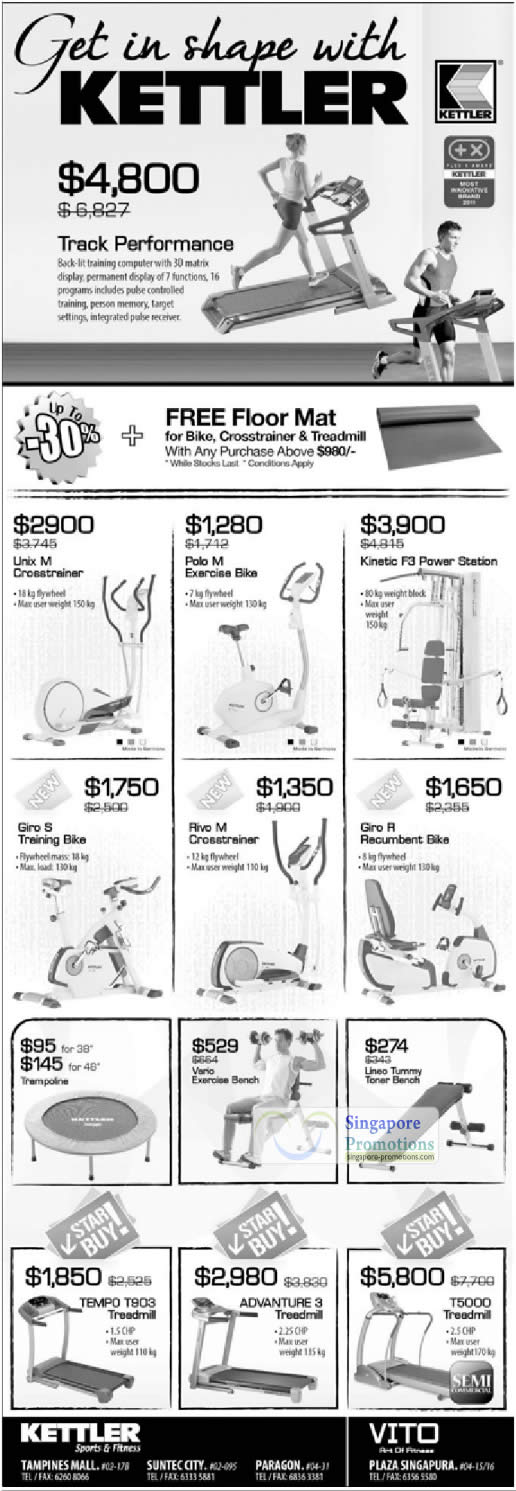 Featured image for Kettler Exercise Machines & Gym Equipment Offers 27 Jul 2012