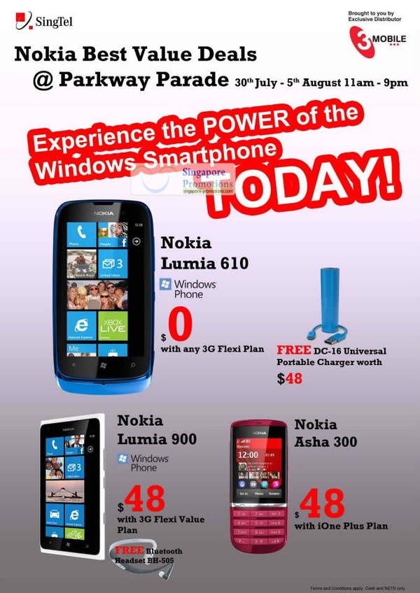 Featured image for 3Mobile Nokia Roadshow @ Parkway Parade 30 Jul – 5 Aug 2012