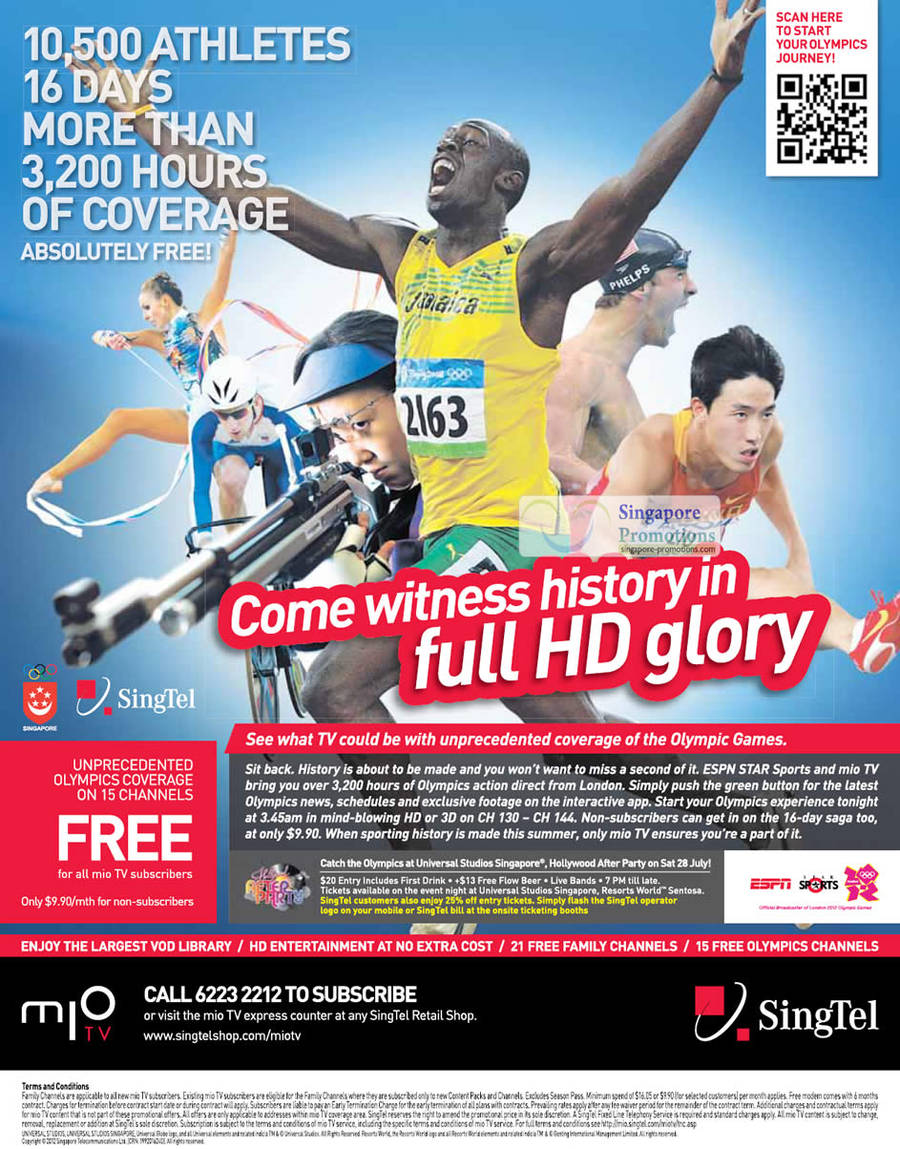 Mio TV Free Olympics Coverage » Singtel Smartphones, Tablets, Home