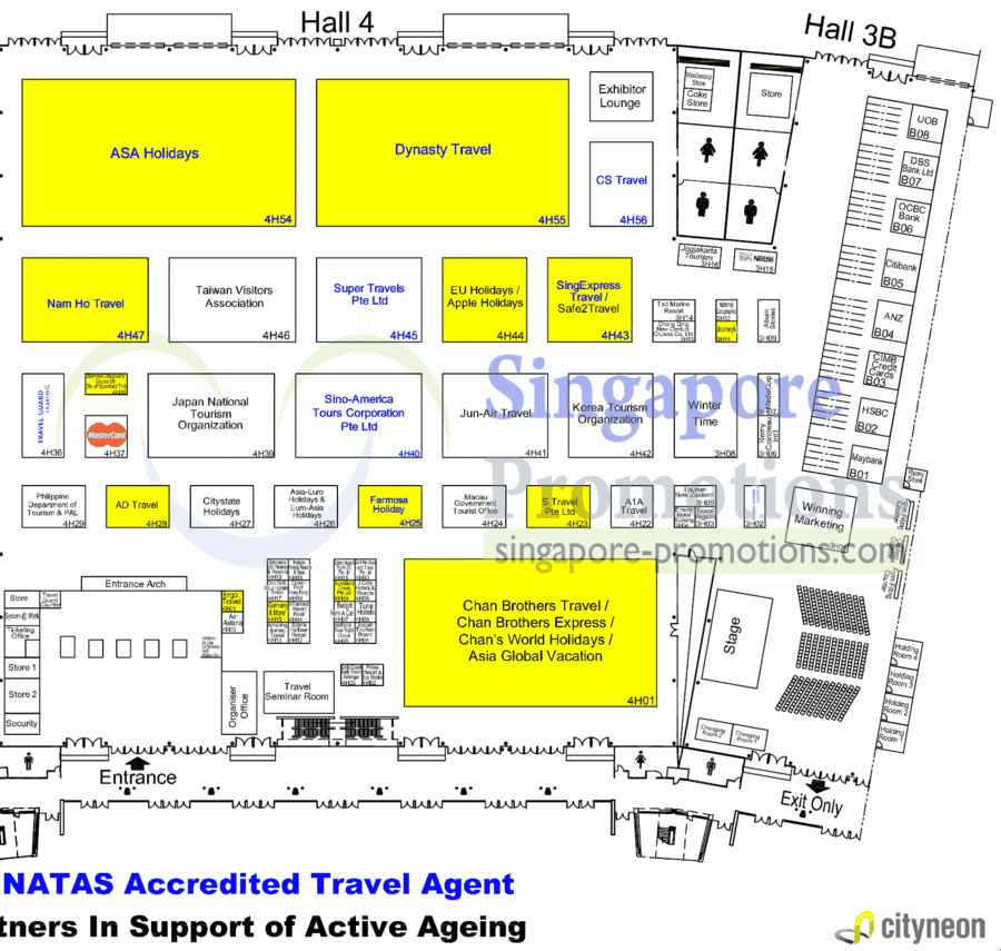 NATAS Aug 2012 Hall 4, Hall 3B Floor Map