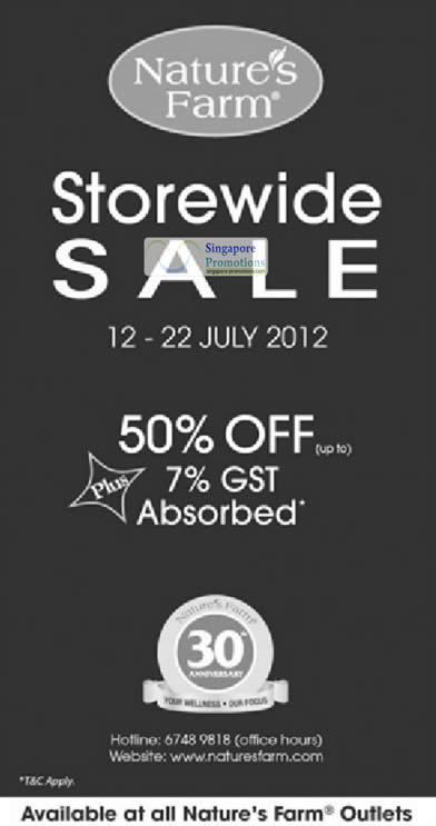Featured image for (EXPIRED) Nature’s Farm Up To 50% Off Storewide Sale 12 – 22 Jul 2012