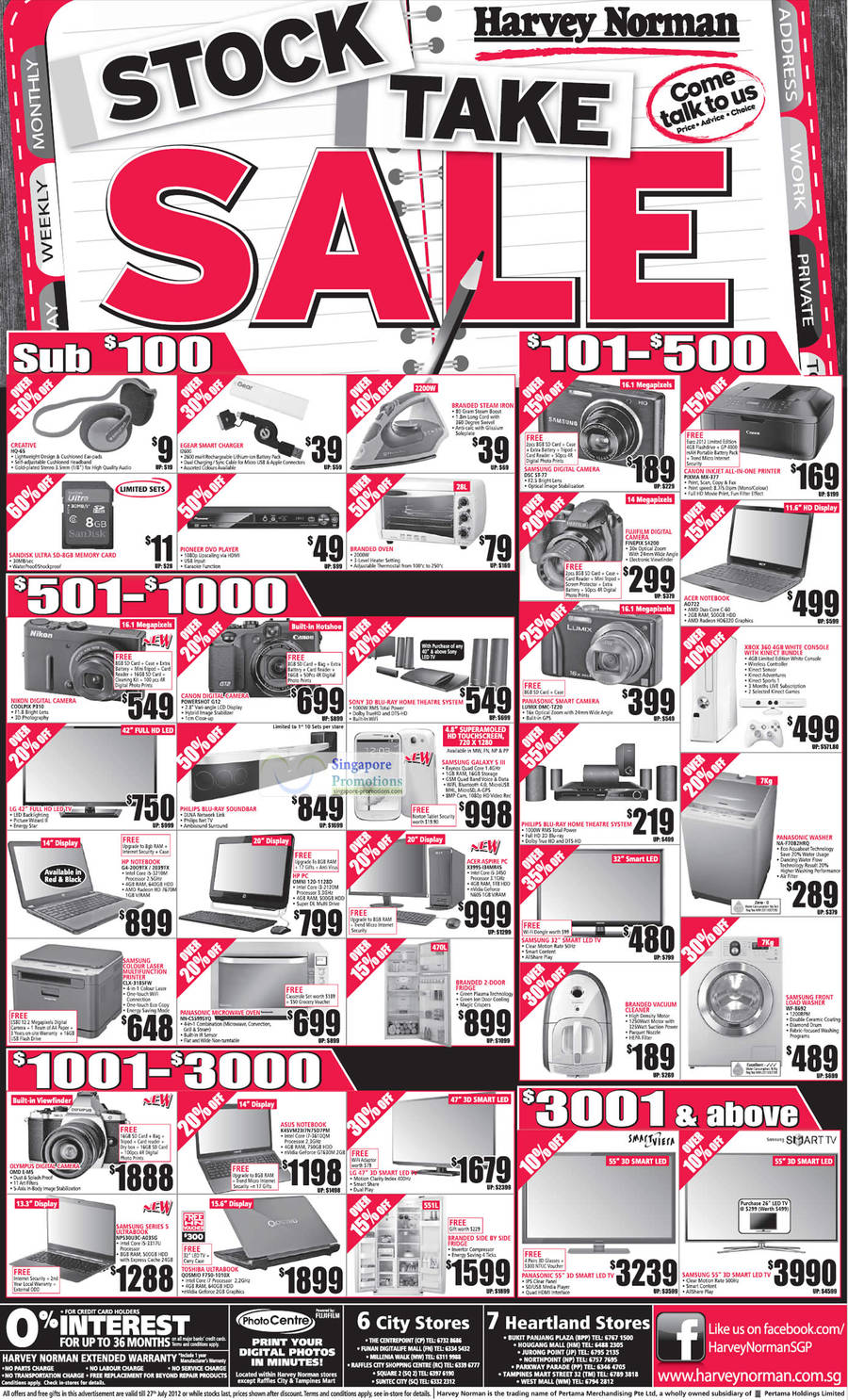 Notebooks, Desktop Pc, Washer, LED TV, Digital Cameras, Steam Iron, Microwave Iron, Home Theatre System