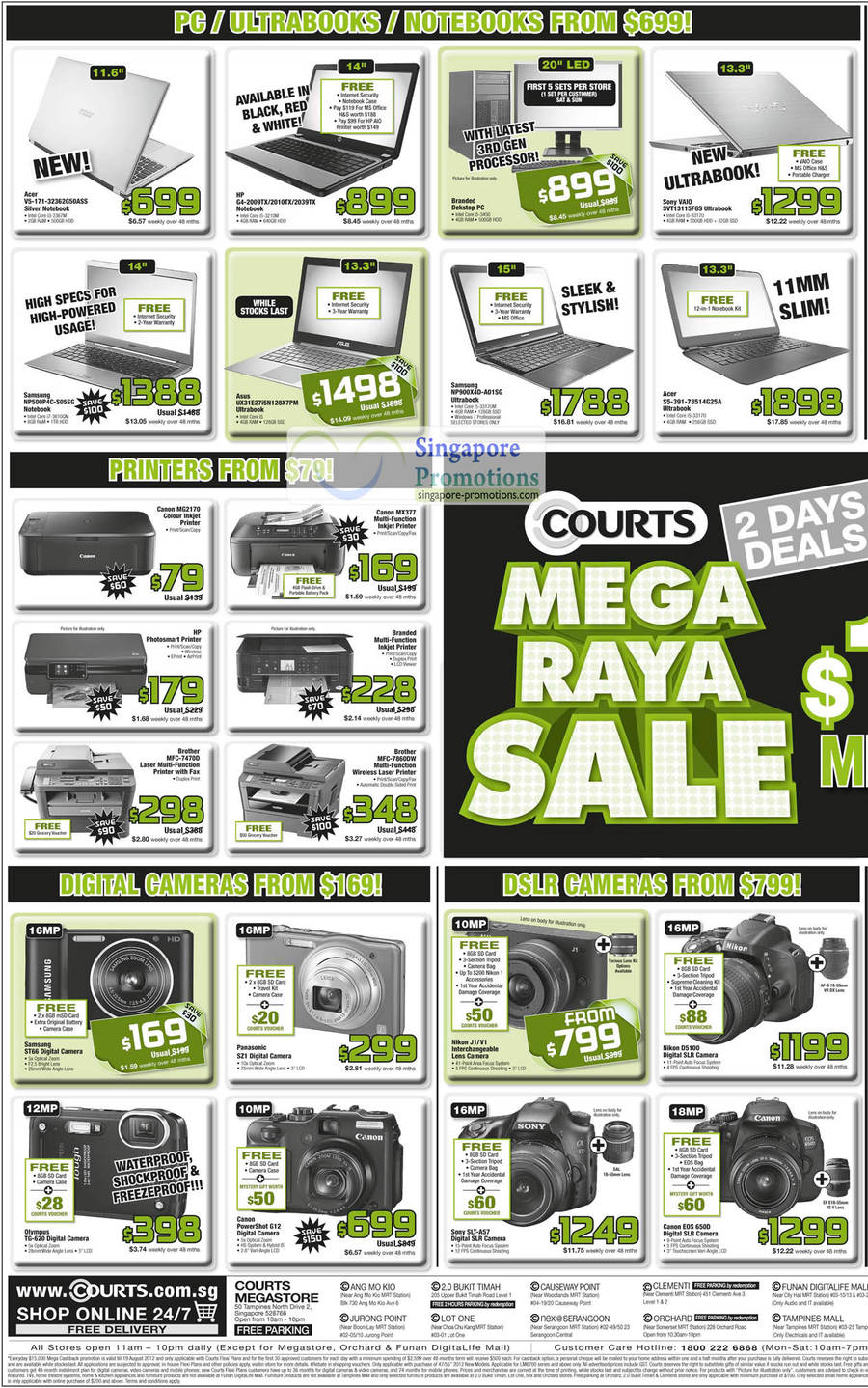 Notebooks, Digital Cameras, Printer, Acer, HP, Sony, Samsung, Asus, Canon, Brother, Nikon, Olympus