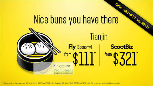 Featured image for (EXPIRED) Scoot Singapore Tianjin Promotion Air Fares 18 – 22 Jul 2012