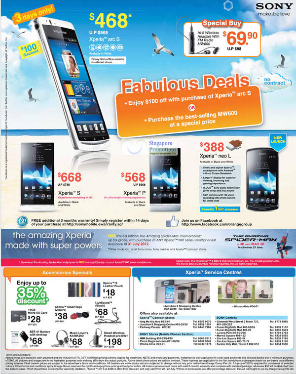 Featured image for 6Range Sony Smartphones No Contract Price List Offers 20 Jul 2012
