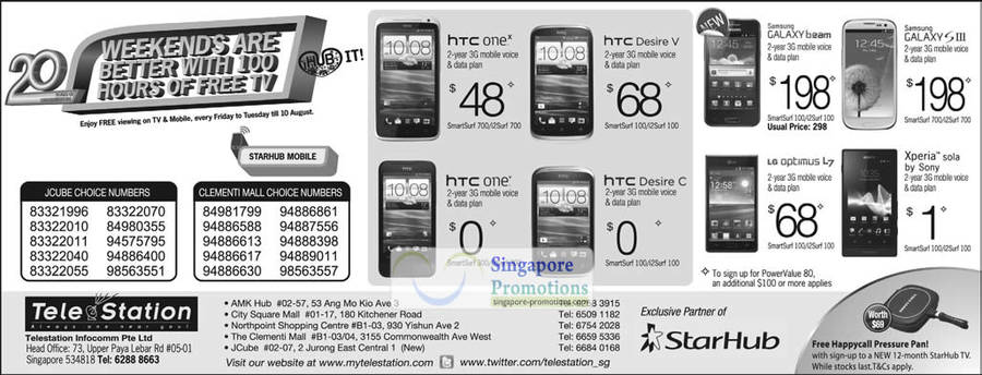 TeleStation HTC One X, V, Desire C, Samsung Galaxy S III, Beam, LG Optimus L7, Sony Xperia Sola