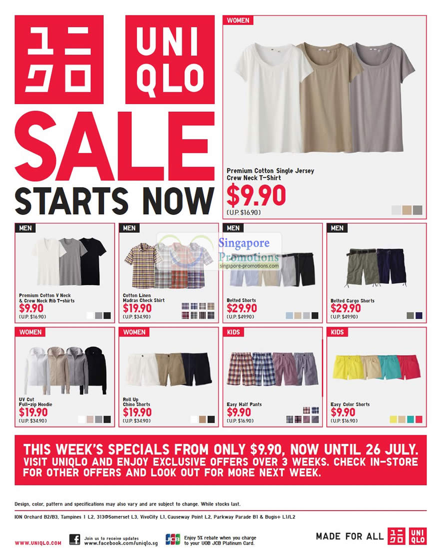 Featured image for Uniqlo Singapore Sale Promotion Offers 20 - 26 Jul 2012