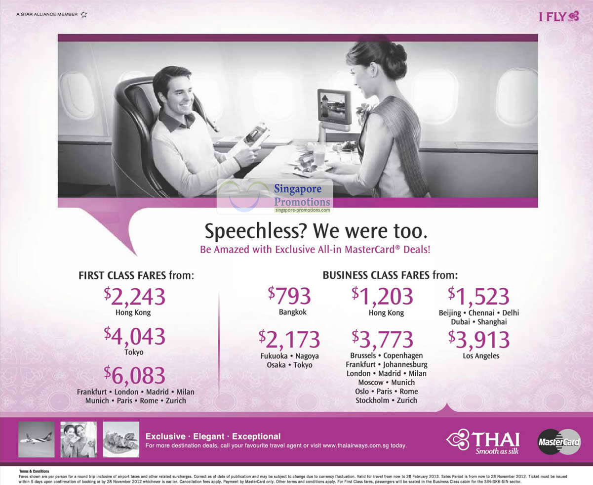 Featured image for Thai Airways Exclusive MasterCard & CIMB Air Fare Offers 8 Aug - 27 Sep 2012