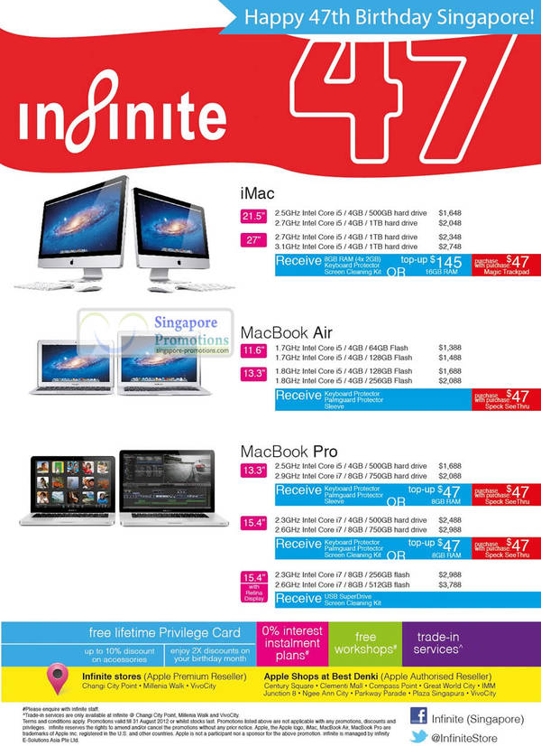 Featured image for (EXPIRED) Infinite Singapore ’47’ Off Apple Products & Accessories Promotion Offers 7 – 19 Aug 2012