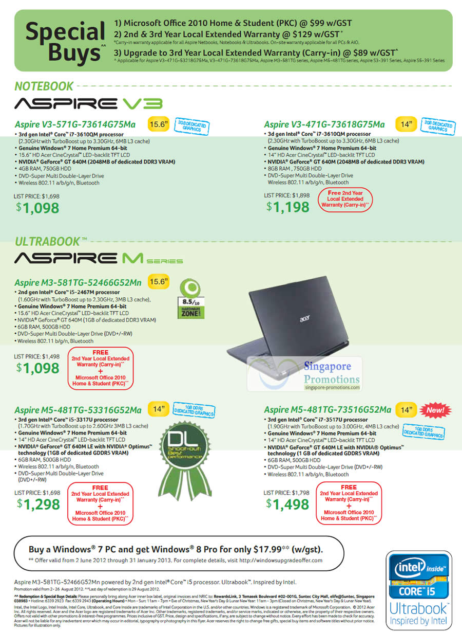 Featured image for Acer Notebooks, Desktop PCs, Ultrabooks & AIO Desktops Promotion Price List 2 - 26 Aug 2012