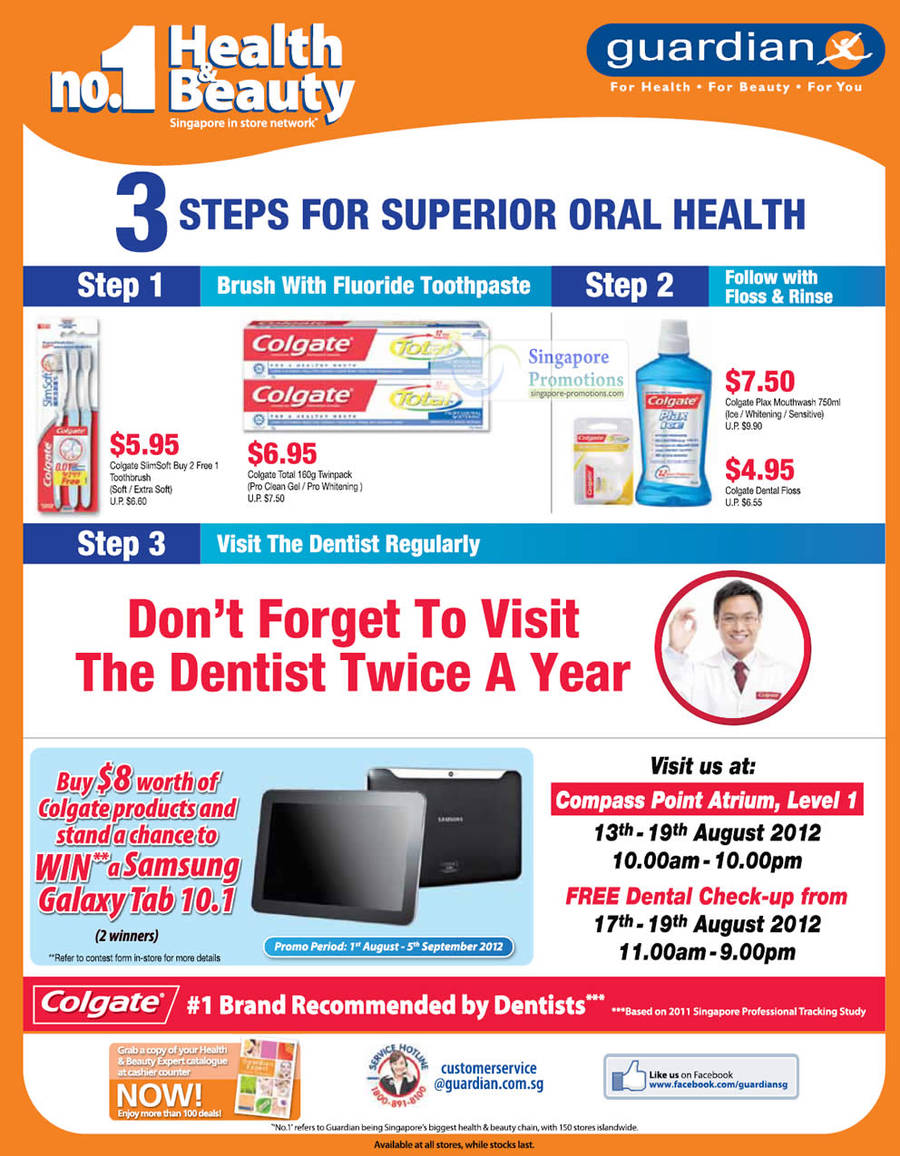 Colgate SlimSoft Toothbrush, Total, Plax Mouthwash, Dental Floss