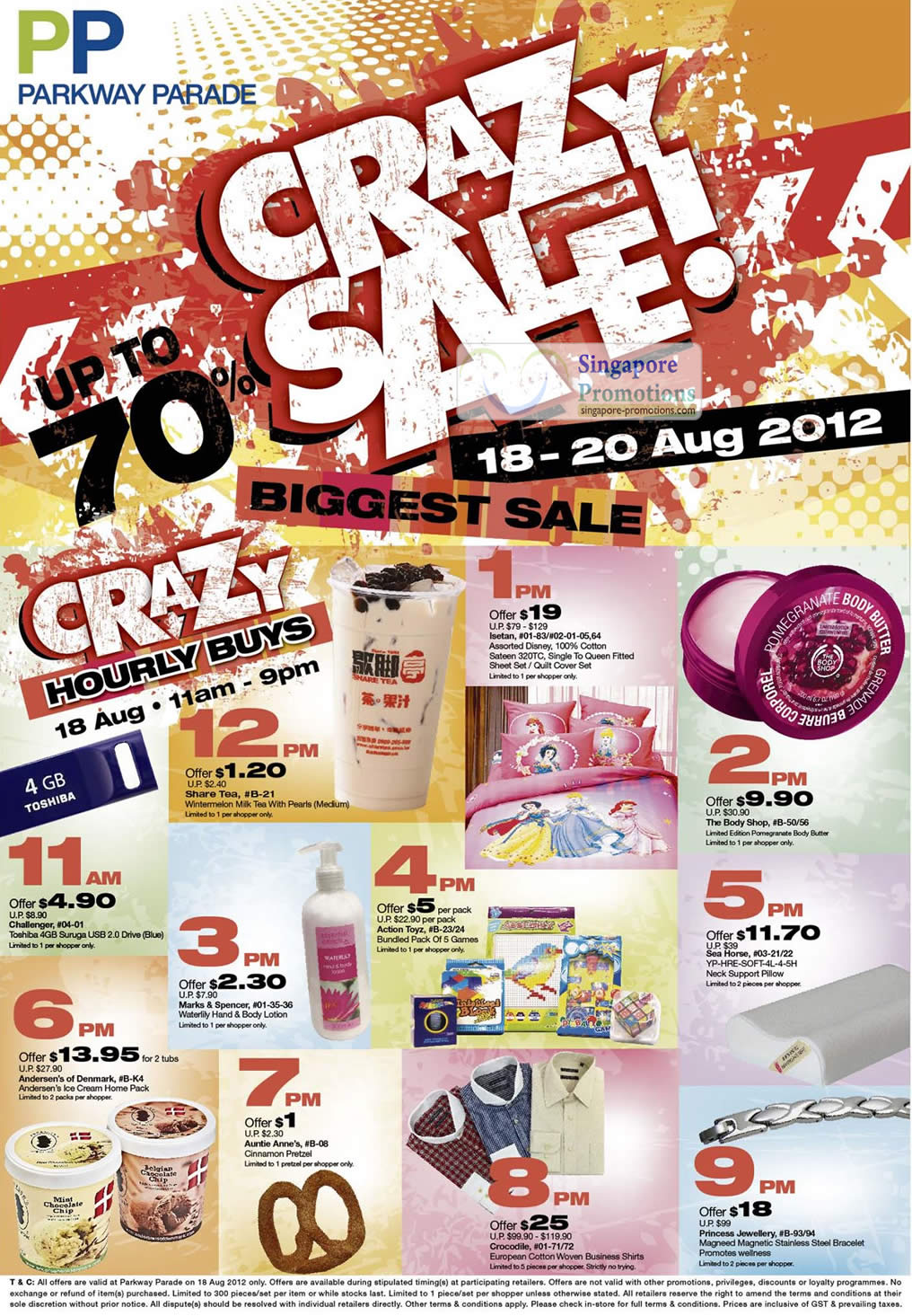 Featured image for Parkway Parade Crazy Sale Up To 70% Off 18 - 20 Aug 2012
