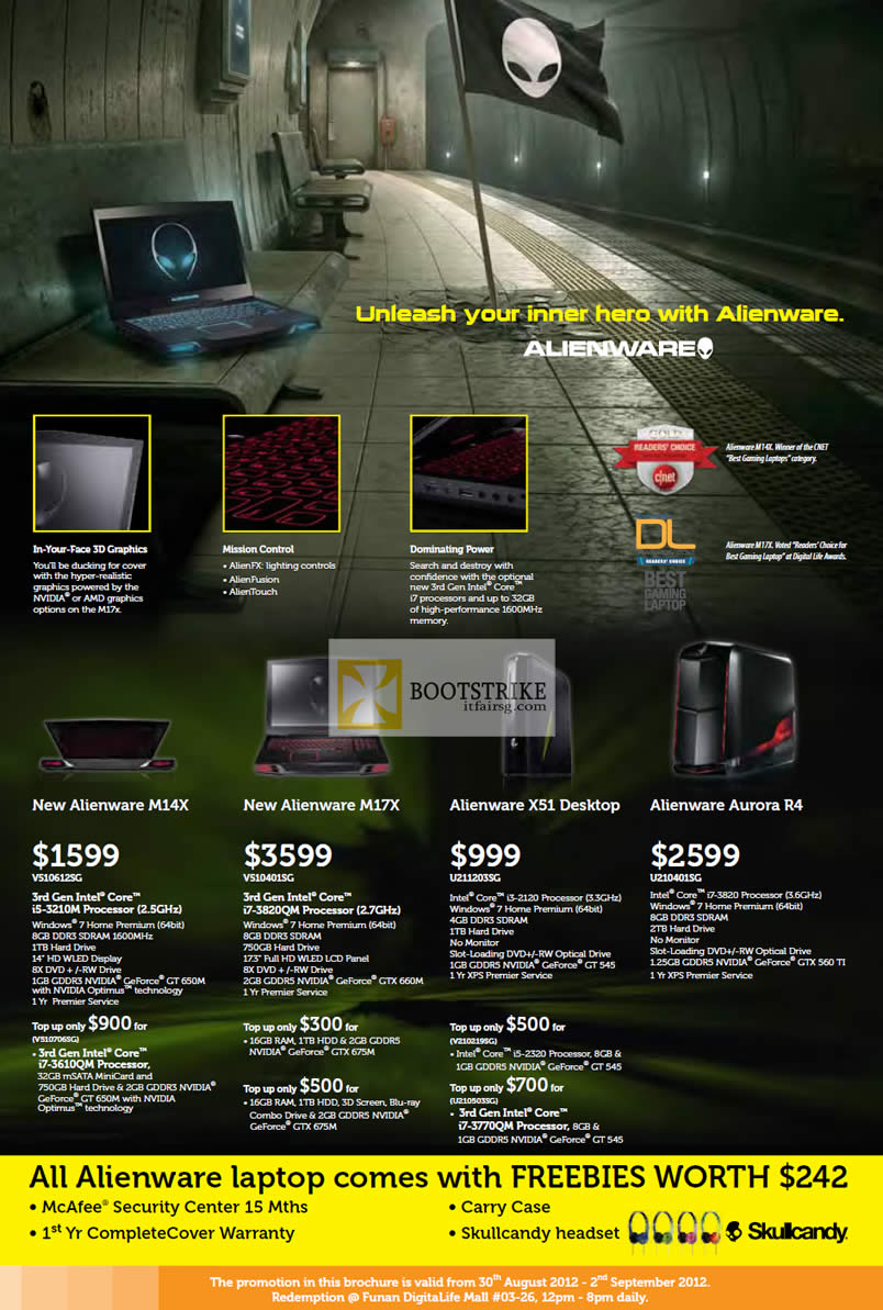 Direct Notebooks Alienware M14x M17x X51 Desktop Pc Aurora R4 Desktop Pc Dell Comex 12 Notebooks Monitors Desktop Pc Promotion Offers 30 Aug 2 Sep 12 Singpromos Com