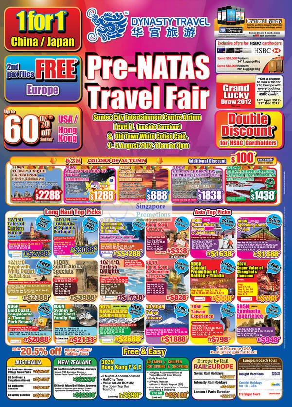 Featured image for (EXPIRED) Dynasty Travel Pre-NATAS Travel Fair @ Suntec & Old Town White Coffee 4 – 5 Aug 2012