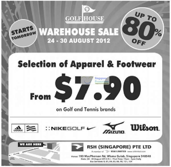 Featured image for (EXPIRED) Golf House Warehouse Sale Up To 80% Off @ Wisma Gulab 24 – 30 Aug 2012