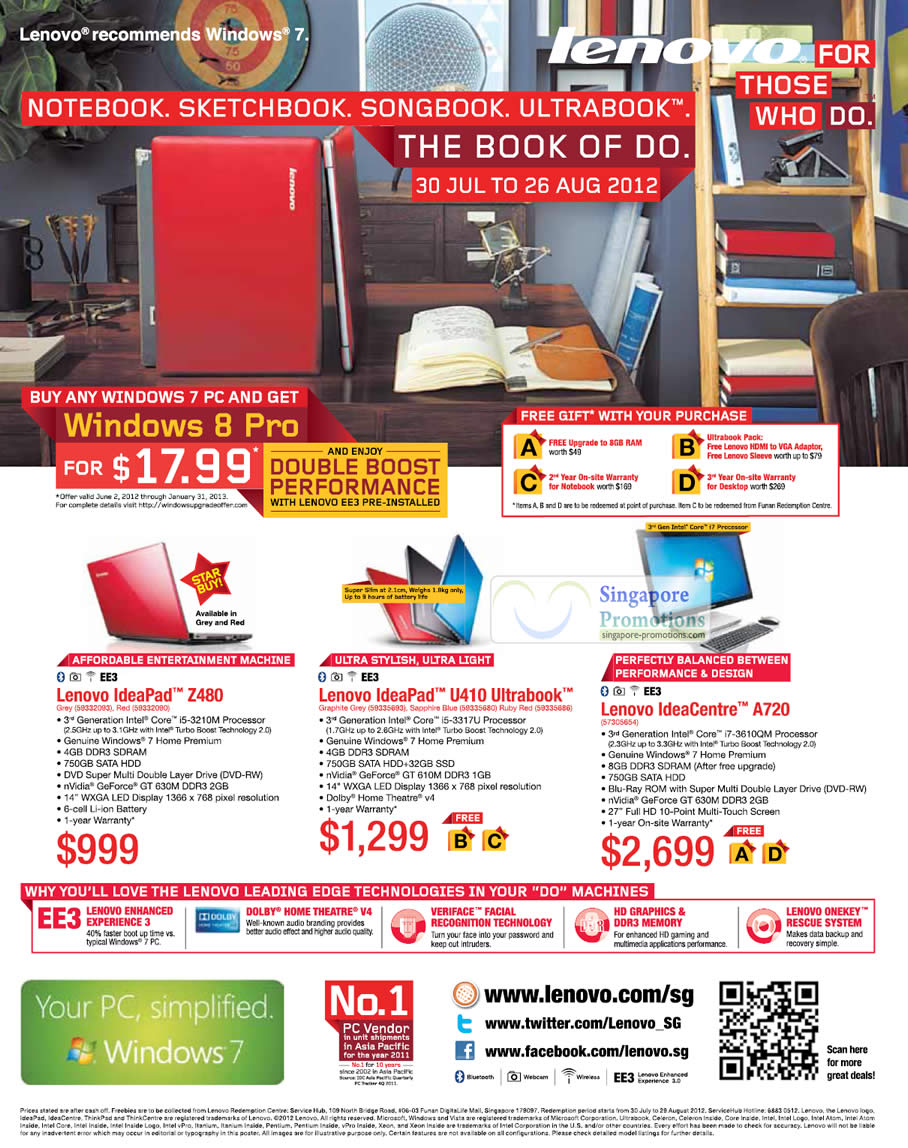 Featured image for Lenovo Notebooks, Ultrabooks & AIO Desktop PC Promotion Offers 30 Jul - 26 Aug 2012