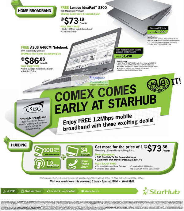 Featured image for Starhub Pre COMEX 2012 Smartphones, Tablets, Cable TV & Mobile/Home Broadband Offers 25 – 29 Aug 2012