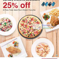 Featured image for (EXPIRED) Pizza Hut 25% Off Pizzas, Pasta, Baked Rice & More For Standard Chartered Cardmembers 27 Aug – 25 Sep 2012