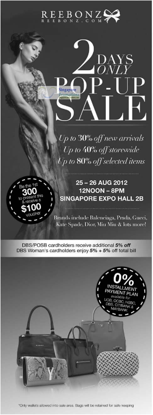 Featured image for (EXPIRED) Reebonz Branded Handbags Sale @ Singapore Expo 25 – 26 Aug 2012