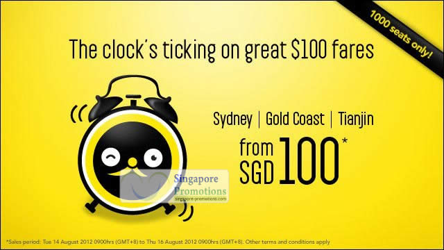 Featured image for Scoot Singapore $100 Air Fares Limited Promotion 14 - 16 Aug 2012