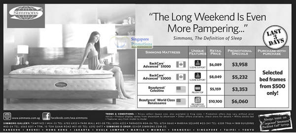 Featured image for Simmons Mattresses Promotion Offers 18 Aug 2012