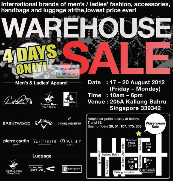 Featured image for Fashion Warehouse Sale @ Travelite Holdings 17 – 20 Aug 2012