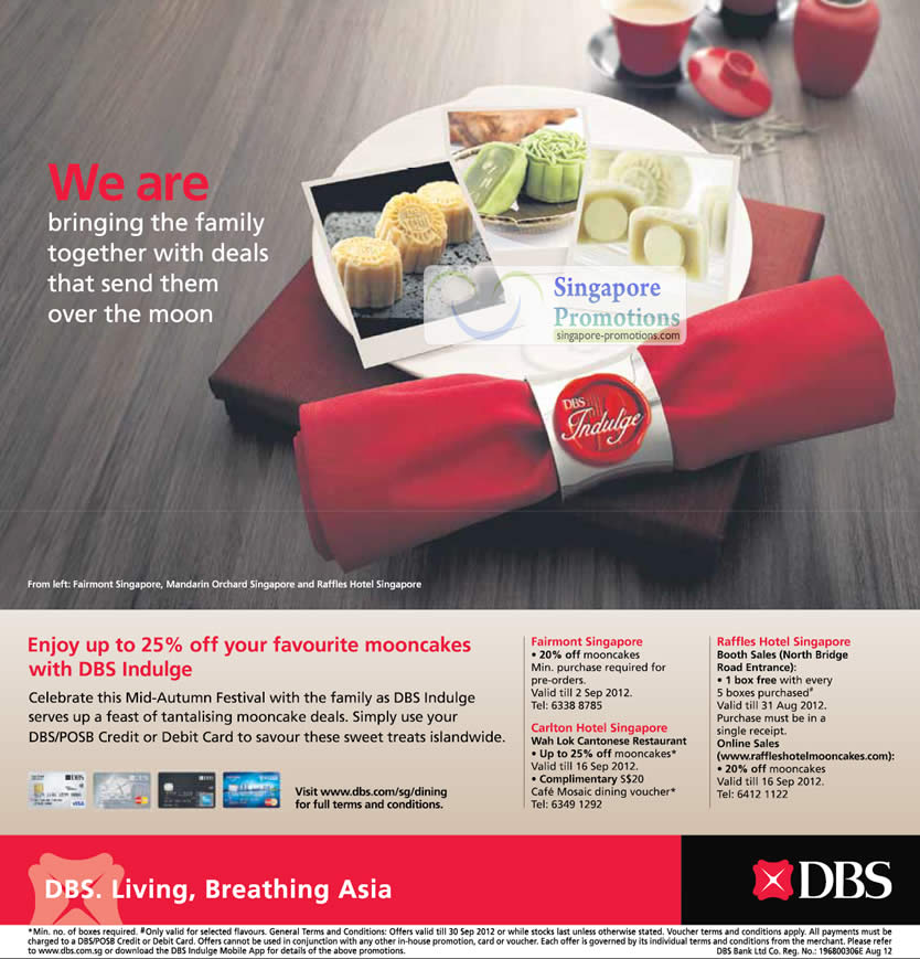 Featured image for DBS Up To 25% Off Mooncake Promotions @ Selected Outlets Islandwide 24 Aug - 30 Sep 2012