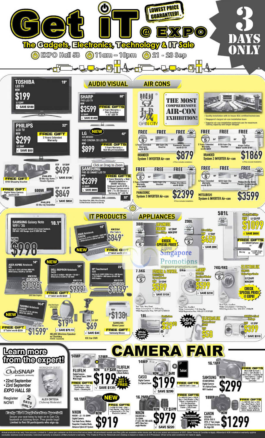 21 Sep Notebooks, Digital Cameras, Fridges, Washers, Air Conditioners, LED TVs