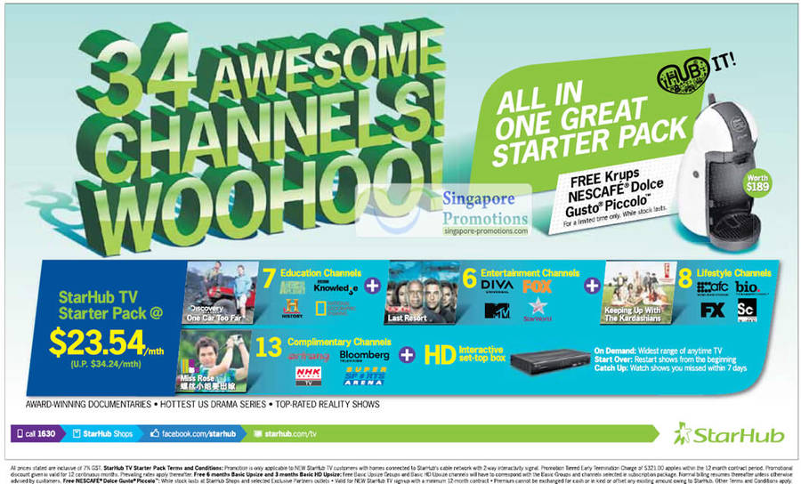 Cable TV Starter Pack Promotion, Free HD Interactive Set Top Box