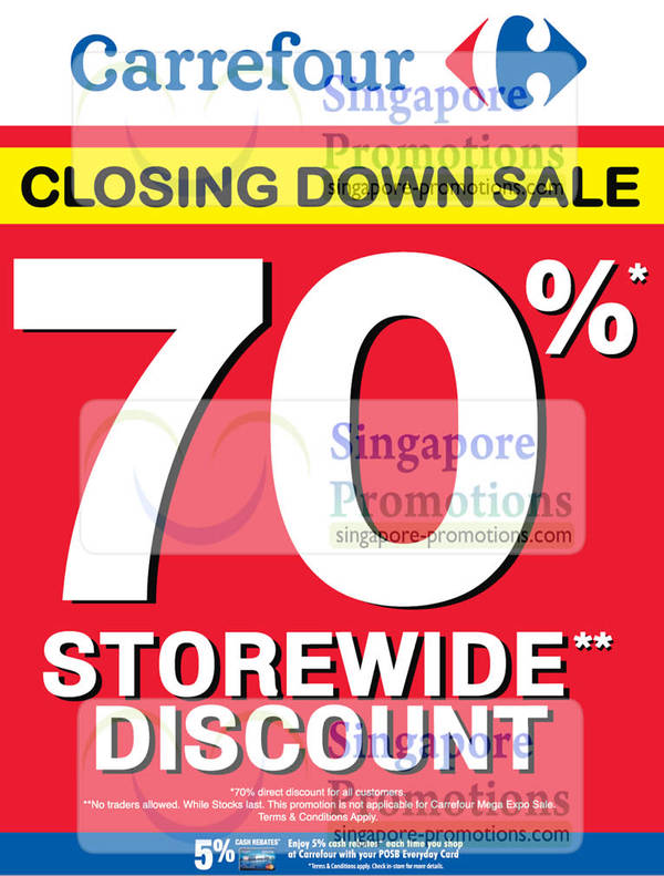 Featured image for Carrefour Closing Down Sale 70% Off Storewide @ Suntec & Plaza Singapura 26 Sep 2012