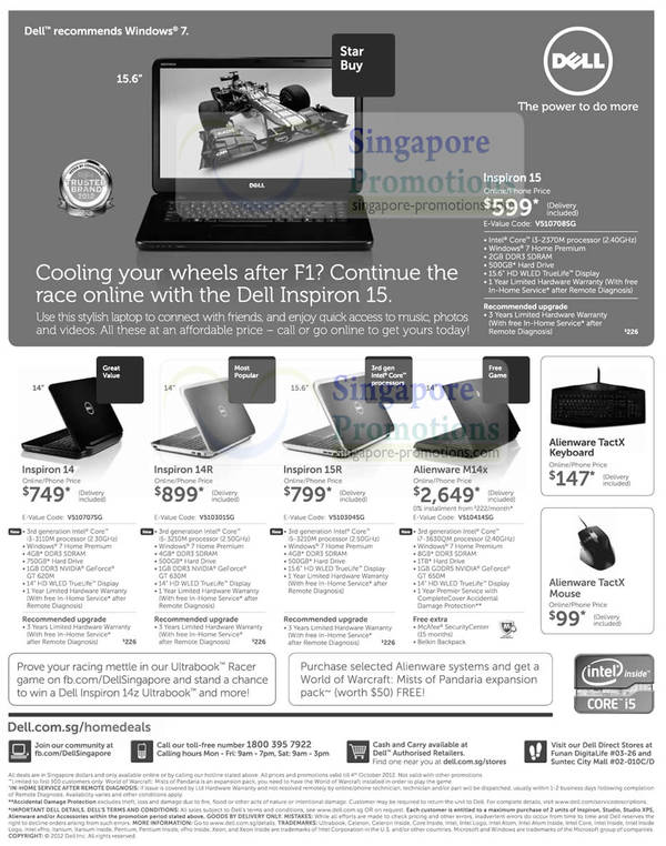 Featured image for (EXPIRED) Dell Notebooks, Monitors & Desktop PC Promotion Offers 24 Sep – 4 Oct 2012