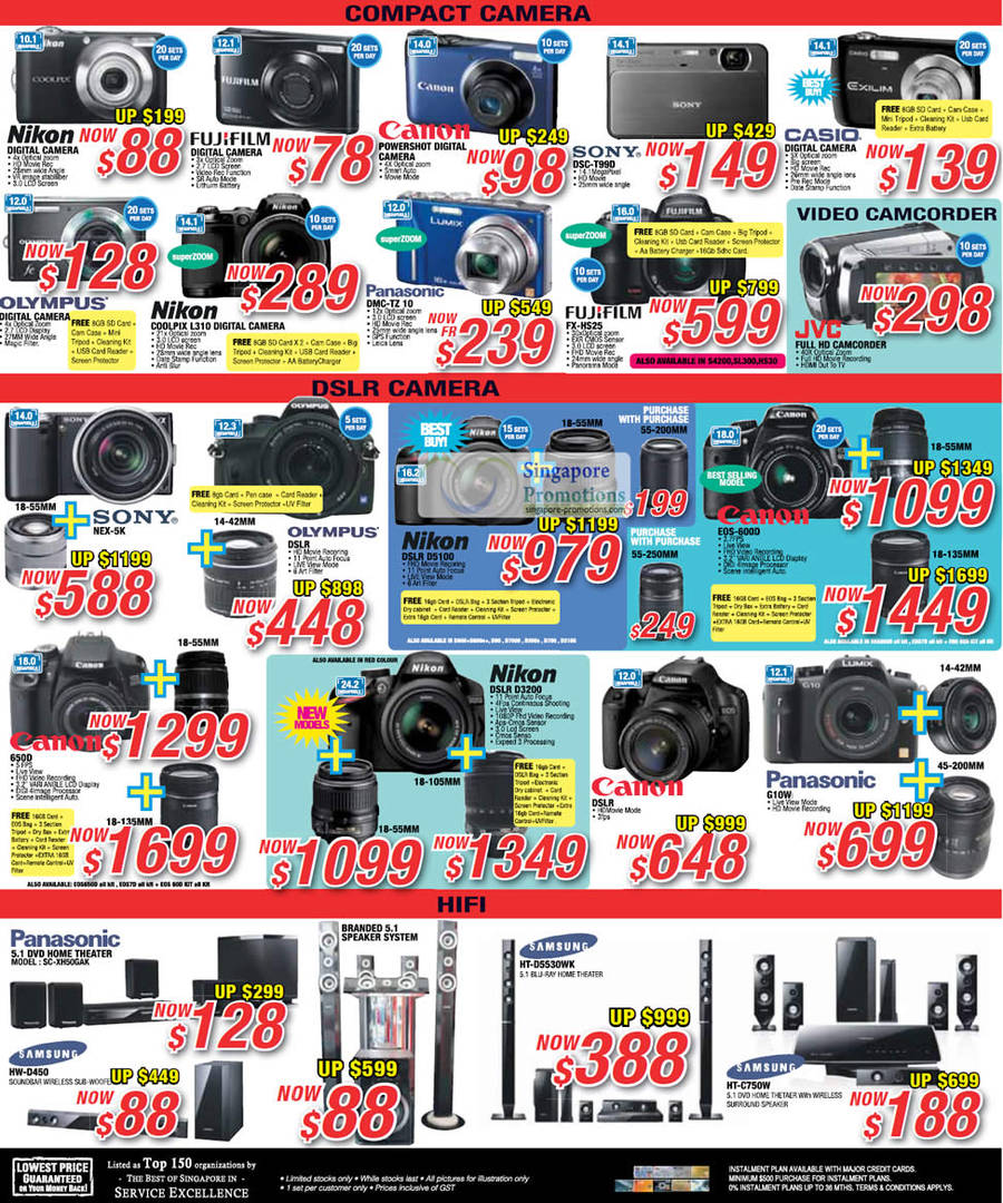 Digital Cameras, DSLR, Hifi, Nikon, Fujifilm, Canon, Sony, Casio, Olympus, Panasonic, JVC, Samsung