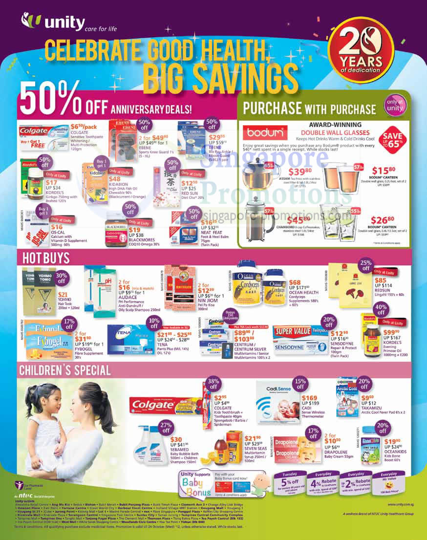 Featured image for NTUC Unity Health Offers & Promotions 28 Sep - 21 Oct 2012