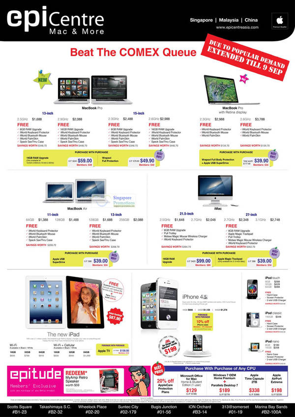 Featured image for EpiCentre Apple Notebooks, iPad & iPhone Promotion COMEX 2012 Extended Offers 5 – 9 Sep 2012