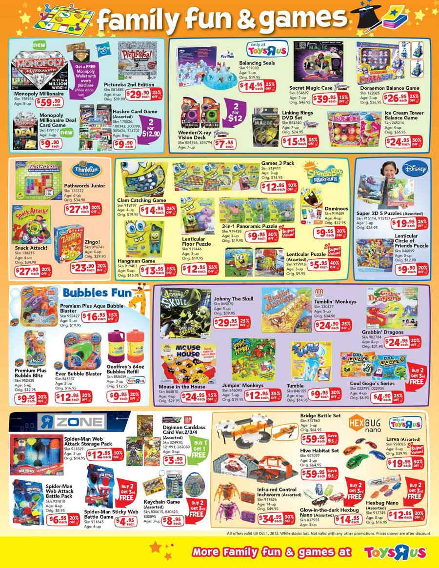 Family Fun Games Hasbro, Think Fun, SMB, Pavilion, Spongebob ...