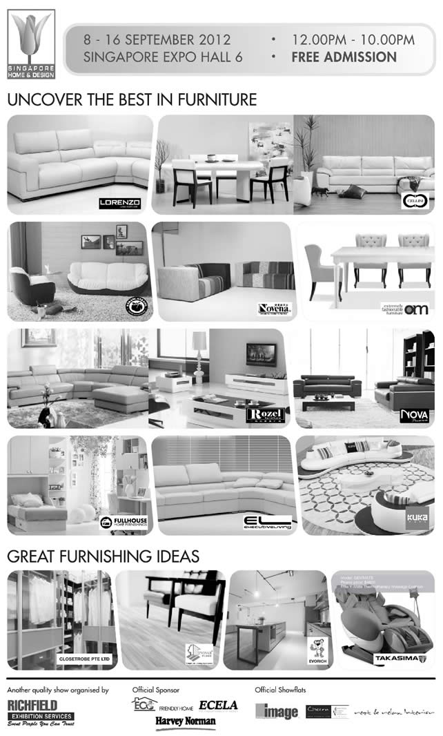 Featured image for Singapore Home & Design 2012 Furnishing Fair @ Singapore Expo 8 - 16 Sep 2012