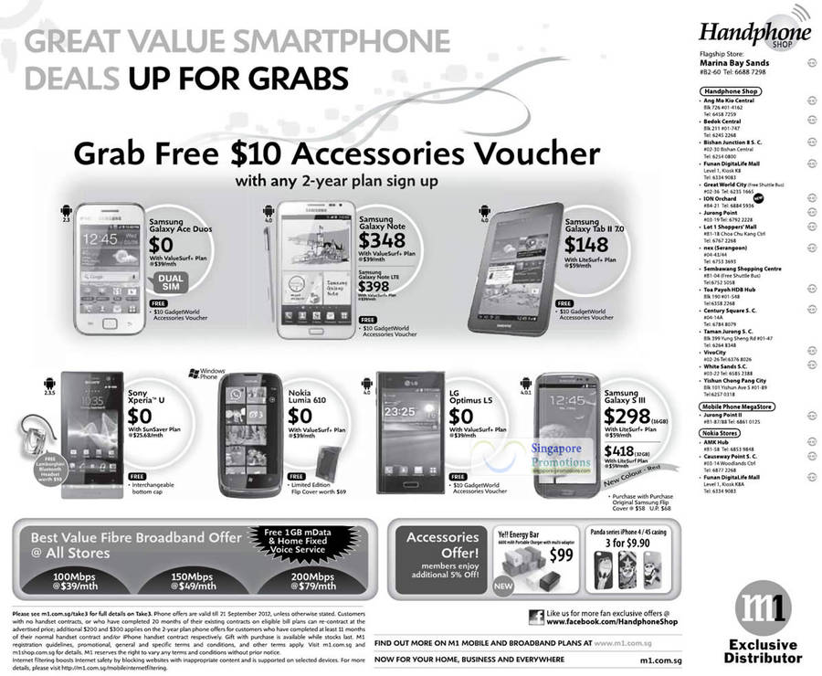 Handphone Shop Samsung Galaxy Ace Duos, S III, Note, Tab 2 7.0, Sony Xperia U, Nokia Lumia 610, LG Optimus L5