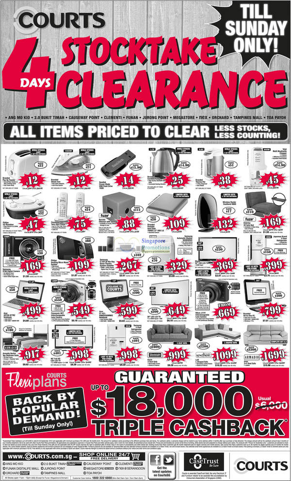 Featured image for Courts Stocktake Clearance Sale 29 – 30 Sep 2012